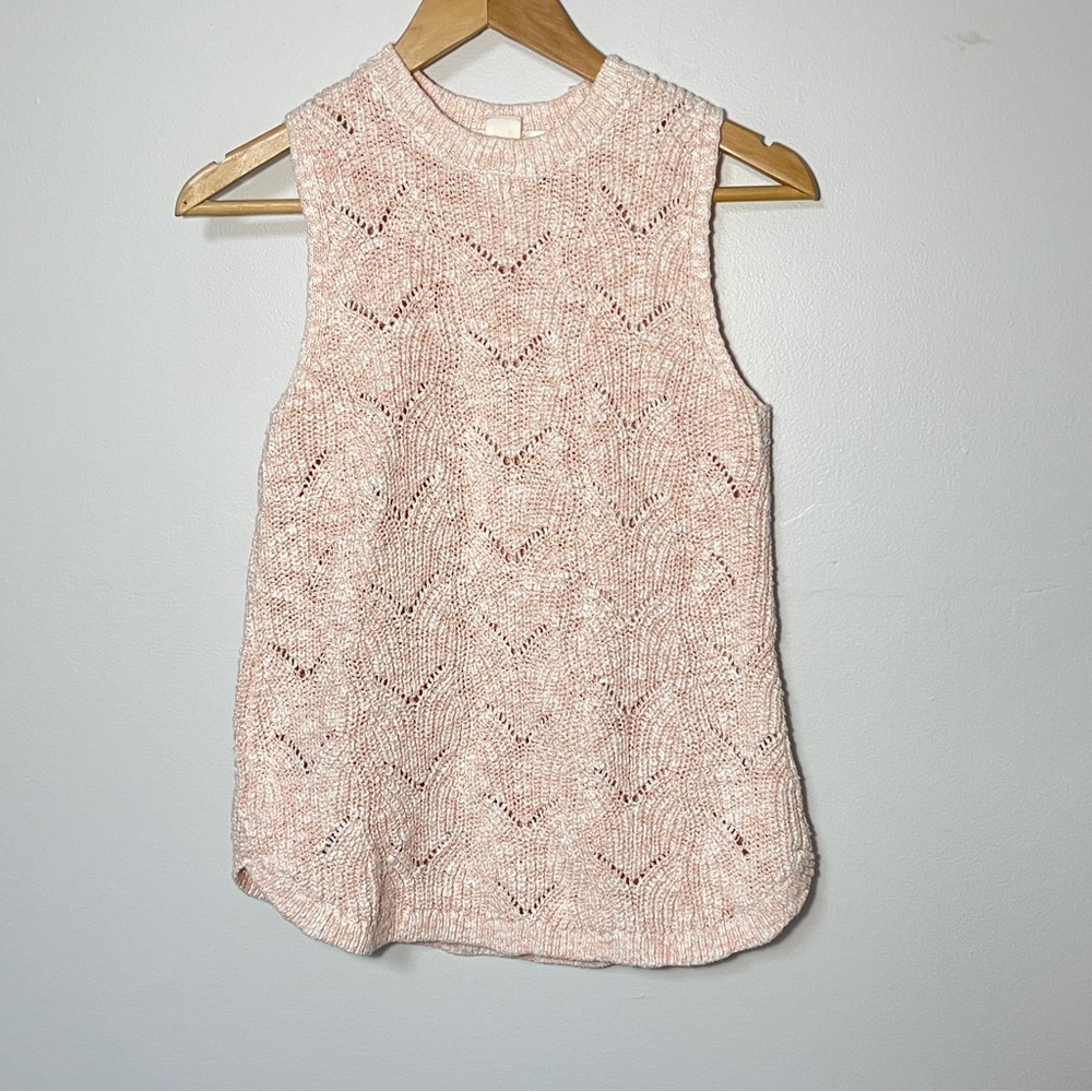 Gap Women's Pink Pointelle‎ Knit Sweater Tank Size XS